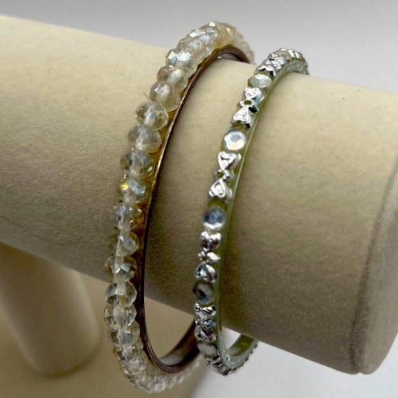 Vintage Shell Necklace & Crystal Bangle Set - Boho Chic Jewelry for Women N52 - Picture 7 of 7